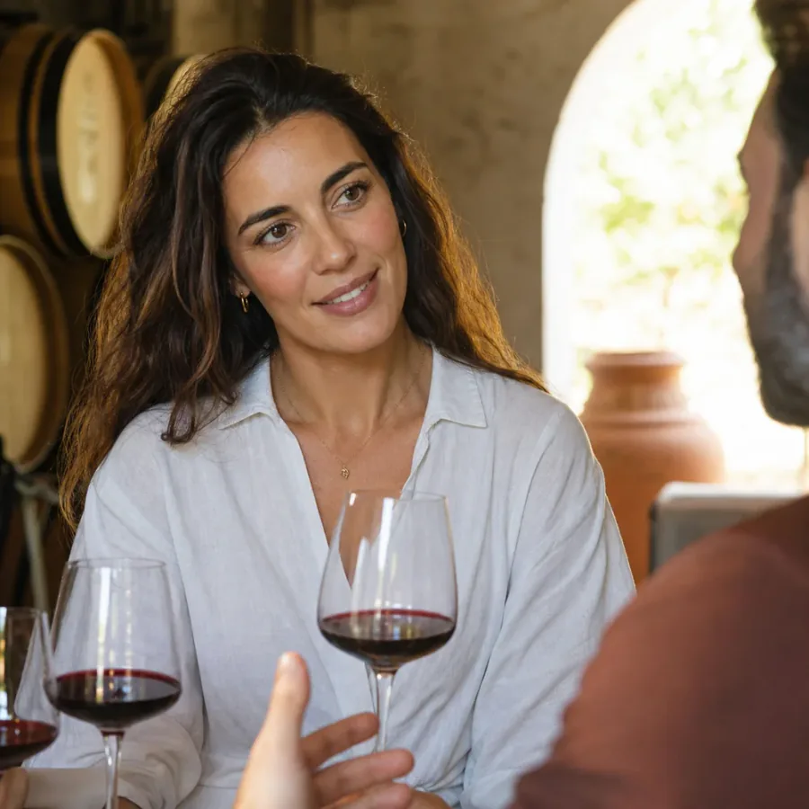 Cata de vinos en bodega española